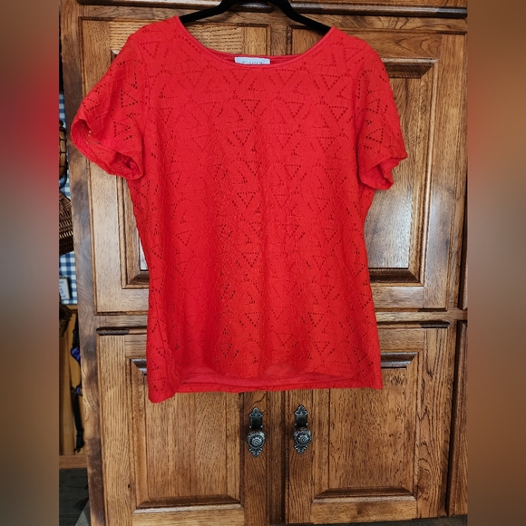 NEW Marc New York Short Sleeve Blouse Size L - Picture 5 of 7